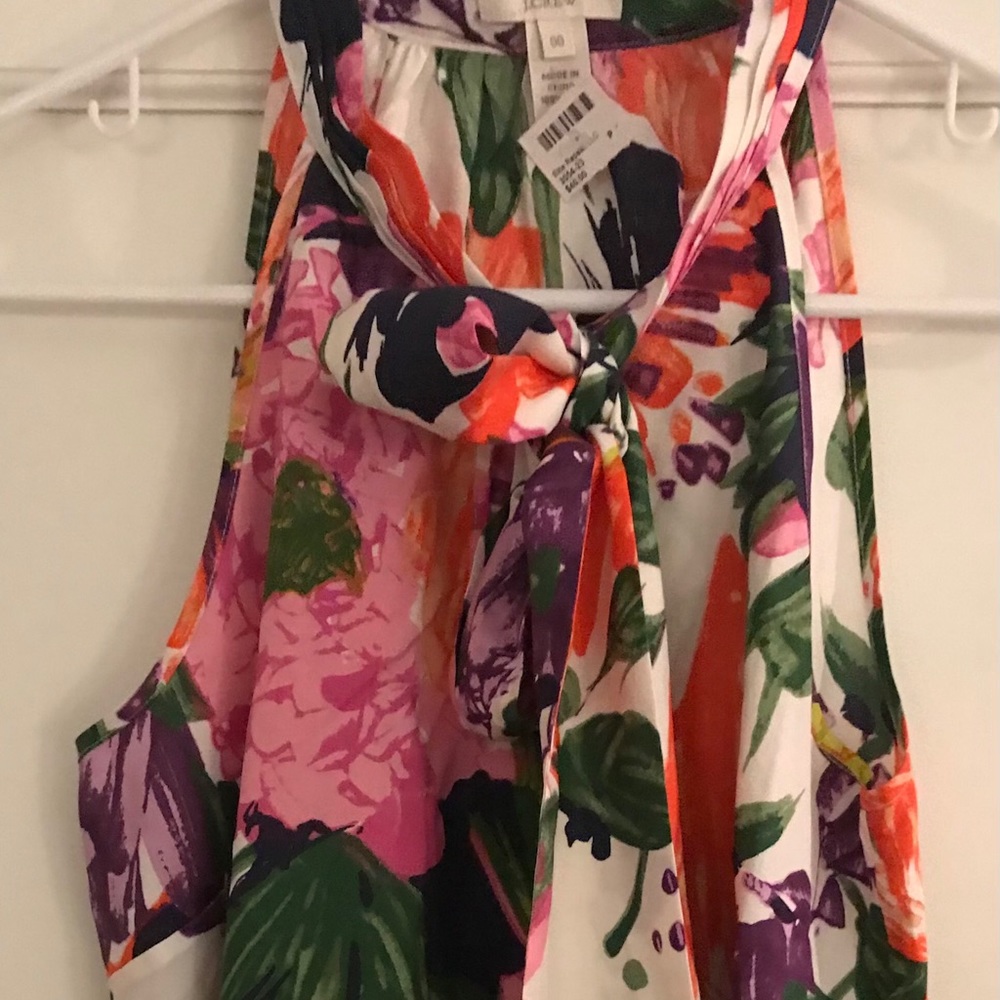 JCREW silk tie neck top size 00